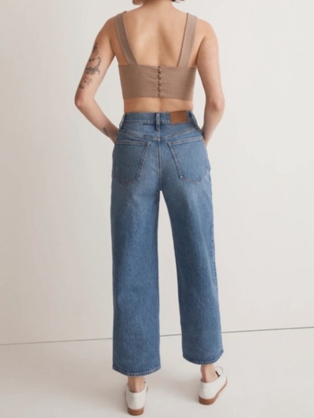 Madewell The Perfect Vintage Wide Leg Crop Jean Classic Blue Denim Size 31 - Picture 3 of 15